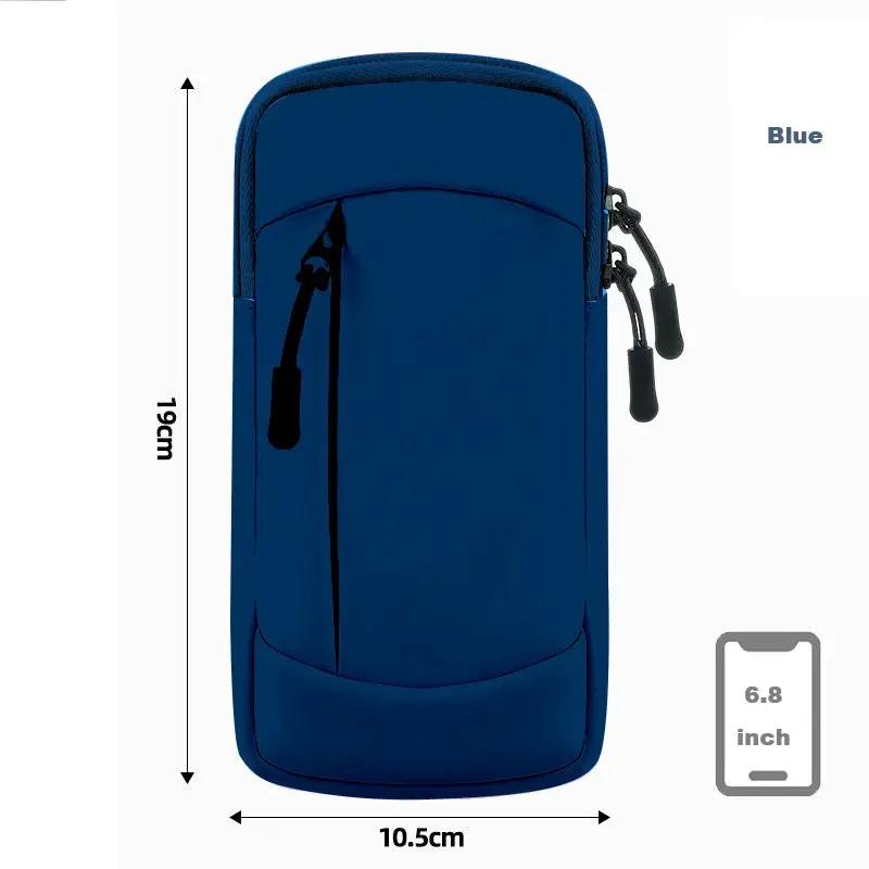 Waterproof Running Armband Phone Holder – 2 Pocket Sports Wrist Wallet for Gym & Outdoor Exercise (Fits up to 6.8” phone) RMX1603 by ECOTREK