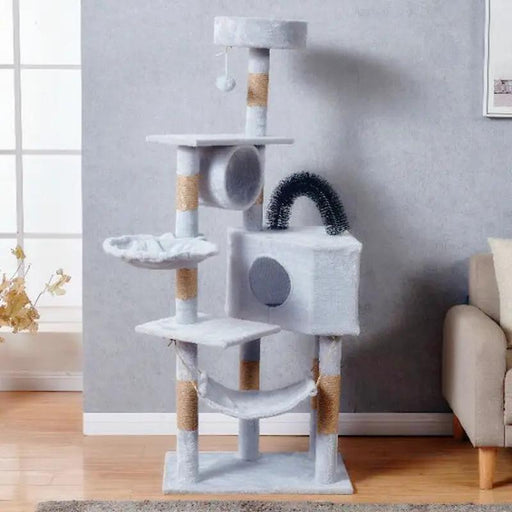 dealonline.co.nz dealonline.co.nz Cat Tree Scratching Post with Mouse 150CM - Light Grey Cat Tree Scratching Post with Mouse 150CM - Light Grey