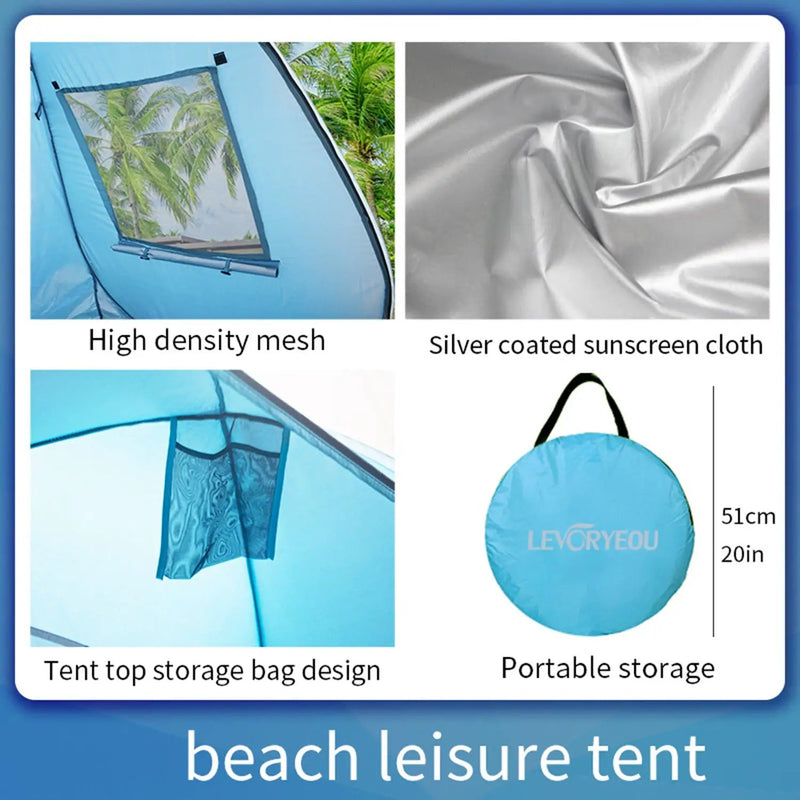 Pop-Up Beach Tent Sun Shelter – Easy Setup & Portable TTQY6011 by ECOTREK