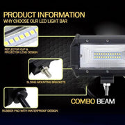 2x LED Work Light Bar Flood Light Lamp Offroad 4WD Car Truck SUV 12-24V by salelink.co.nz