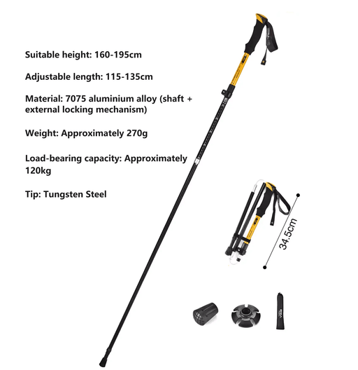 ECOTREK Hiking Pole Hiking Poles Foldable 110–135 cm – 7075 Aluminium Trekking Poles PRI50119 Hiking Poles Foldable 110–135 cm – 7075 Aluminium Trekking Poles PRI50119