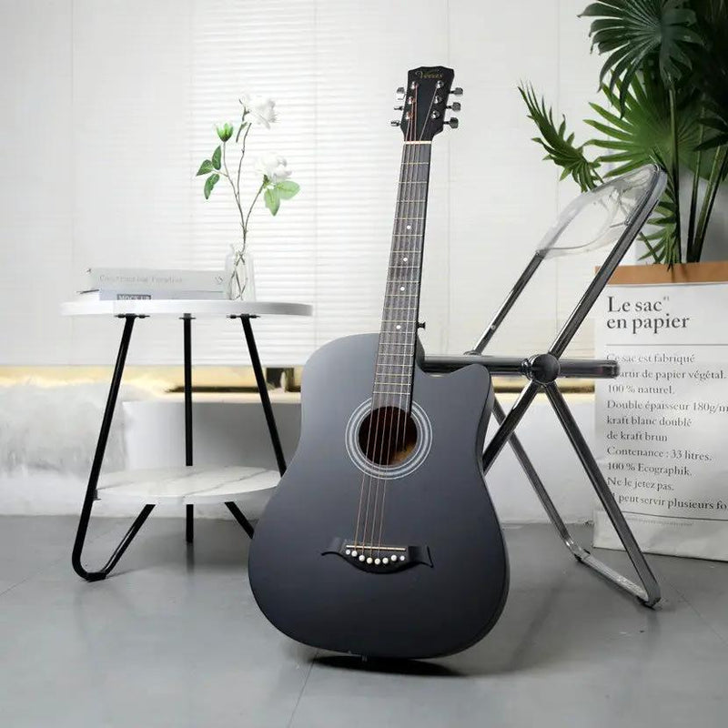 38" Wooden Acoustic Guitar - Black by dealonline.co.nz