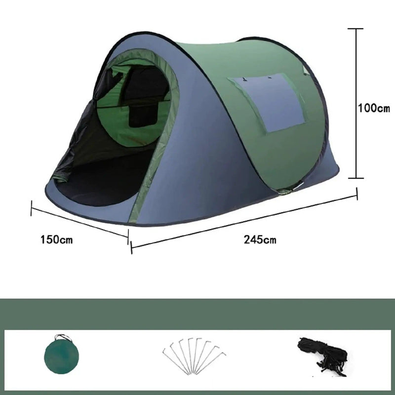 Foldable Camping Tent – Instant Pop-Up (245 × 150 × 105 cm) MBS7031 by ECOTREK
