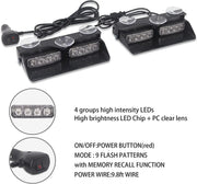 12V 2 in 1 Emergency Dash Strobe Lights Interior Windshield Amber White Warning by salelink.co.nz