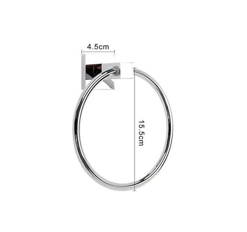 Bathroom Wall Mounted Towel Ring Silver by salelink.co.nz