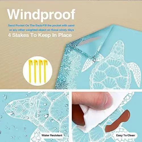 Sandproof Beach Mat – 200 × 200 cm SFJJ6025 by ECOTREK