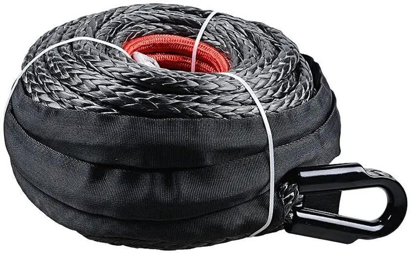 Winch Rope 29M Dyneema Synthetic Car Tow Recovery Cable 4WD BLK by salelink.co.nz