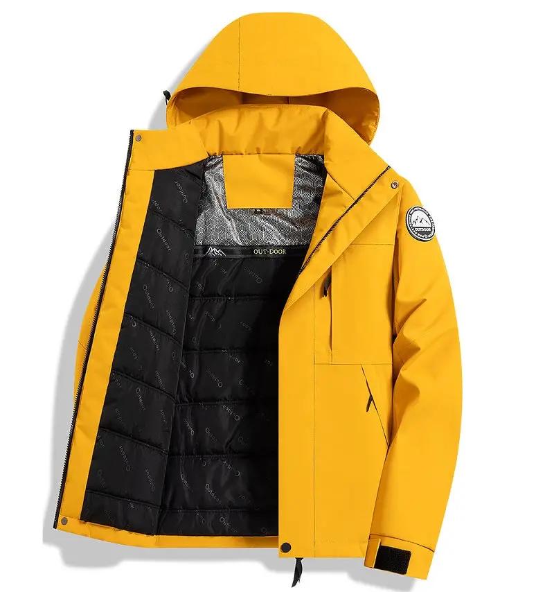 Thickened Lined Heated Jacket Waterproof Yellow by dealonline.co.nz