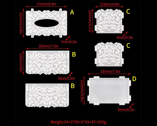 Tissue Box Moulds Set for DIY Craft and Resin Art by Resin Art NZ