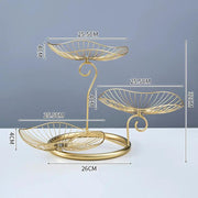 Luxury Multi-Layer Snack & Fruit Stand for Living Room, Kitchen Gold/Black by dealonline.co.nz