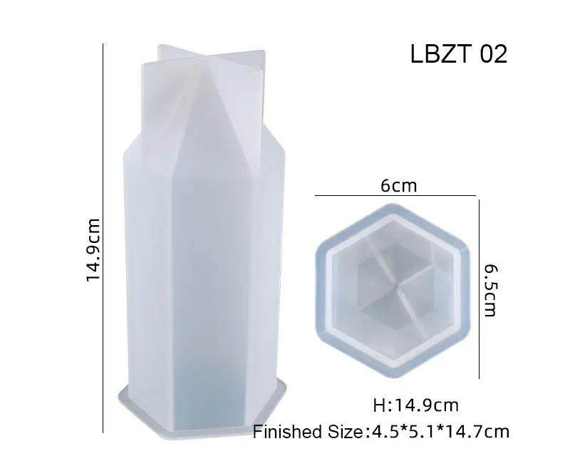 Crystal Tower 3D Six-Sided Vertebrae Cone Resin Candle Casting Mould with Resin, Cement, Candle by Resin Art NZ