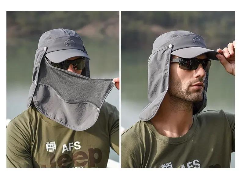 DARK GREY Sun Hat Wide Brim Bucket Hats Outdoor Fishing Hiking Cap UV Protection by dealonline.co.nz