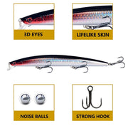 10pcs/p Large Fishing Lures 18cm Hard Bait Lures with Treble Hook Lifelike by dealonline.co.nz