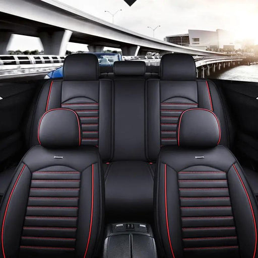 Car Seat Cover Faux Leather Cushion 5 Seater Full Set Front Rear Premium Quality by dealonline.co.nz