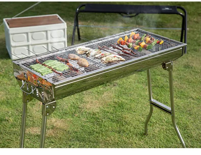 BBQ Stove Foldable Stainless Steel Charcoal BBQ Stove Grill by dealonline.co.nz