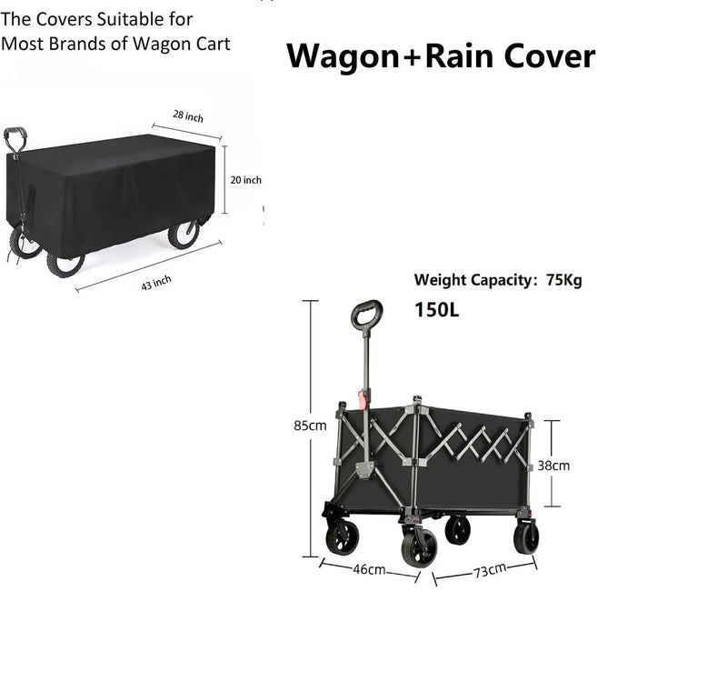 Ecotrek Folding Camping Trolley Heavy Duty Wagon Cart 150L XY1071 by ECOTREK