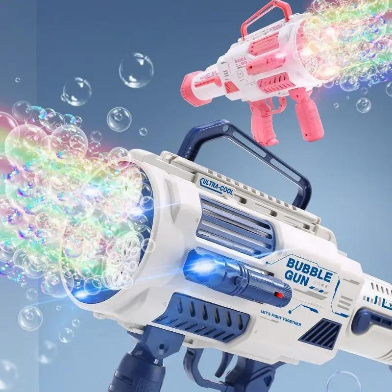 Large Rechargeable Rocket Bubble Gun + Flashlight (43cm) by dealonline.co.nz