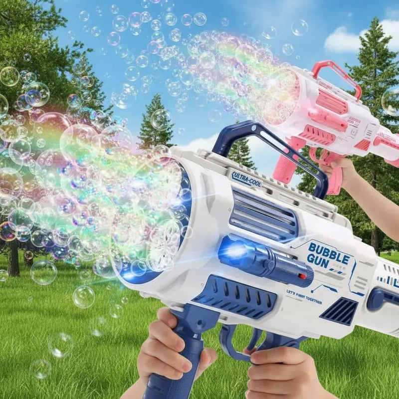 Large Rechargeable Rocket Bubble Gun + Flashlight (43cm) by dealonline.co.nz