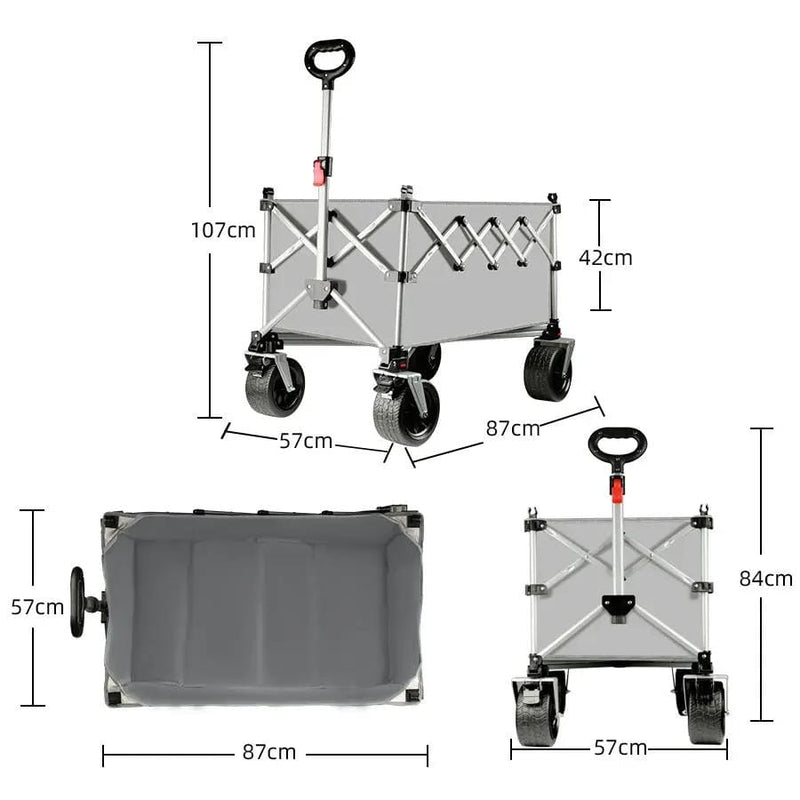 ECOTREK Camping Gear Ecotrek Foldable All-Terrain Wagon Cart 300L Heavy Duty Beach Cart XY3104 Ecotrek Foldable All-Terrain Wagon Cart 300L Heavy Duty Beach Cart XY3104