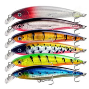 6 Pack Fishing Lures Hard Baits, 3D Eyes Minnow Fishing Lures 16cm 42g by dealonline.co.nz