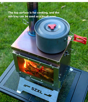 Wood Burning Stove – Outdoor Winter Heating Stove with Fire Viewing Glass SZXL2934 by ECOTREK
