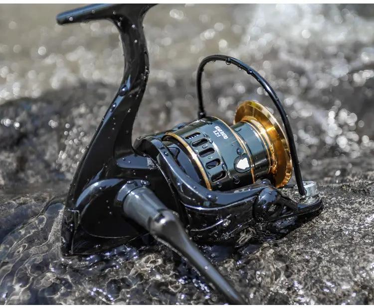 HE7000 Metal Spinning Fishing Reel Left/Right Retrieve 5.2:1 12 Ball Bearings by dealonline.co.nz