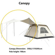 Portable Fully Automatic Waterproof Camping Tent with Canopy for All-Season DYLF97813 by ECOTREK