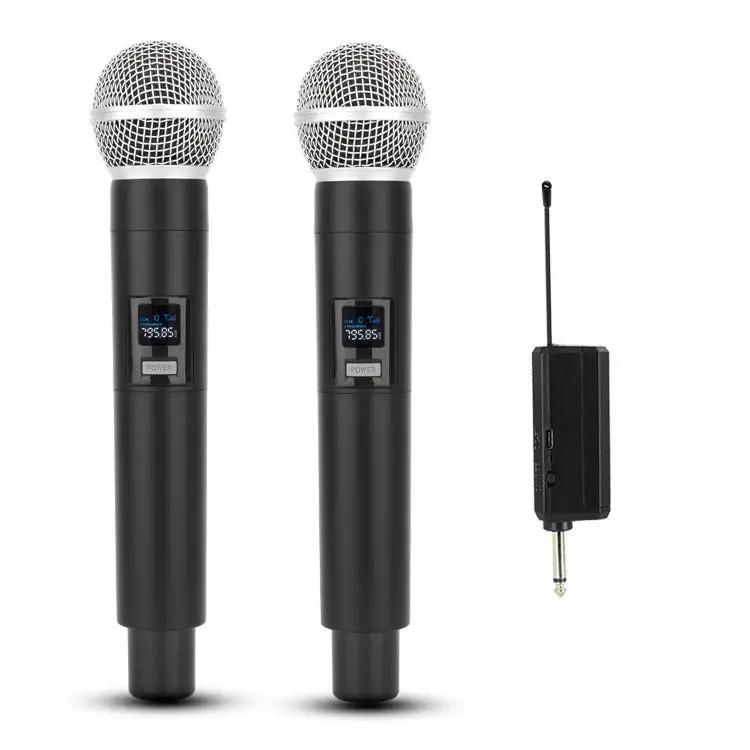 2x Wireless Microphones with Receiver and Rechargeable Batteries, 100 ft Range Karaoke by dealonline.co.nz