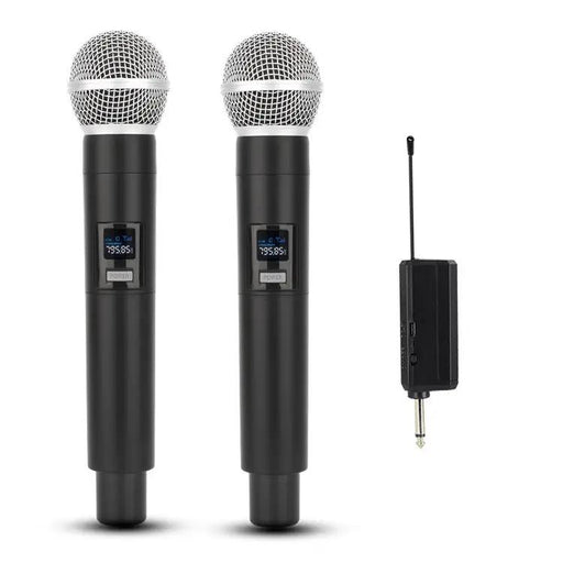 2x Wireless Microphones with Receiver and Rechargeable Batteries, 100 ft Range Karaoke by dealonline.co.nz