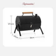 Portable Charcoal Grill Smoke Barbecue Grill Lockable Lid Wooden Handle by dealonline.co.nz