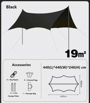 Camping Black-Glue Coating Canopy – Portable Beach & Outdoor Sun Shelter LCF10113 by ECOTREK