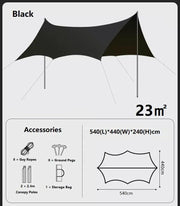 Camping Black-Glue Coating Canopy – Portable Beach & Outdoor Sun Shelter LCF10113 by ECOTREK