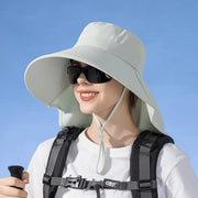 Black Sun Hats Wide Brim Bucket Outdoor Fishing Hiking Cap UV Protection by dealonline.co.nz