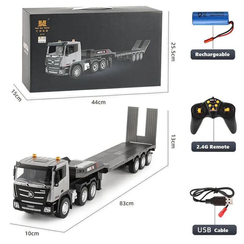 2.4G Wireless Electric Alloy Remote Control Truck & Trailer with Lights & Sounds by dealonline.co.nz