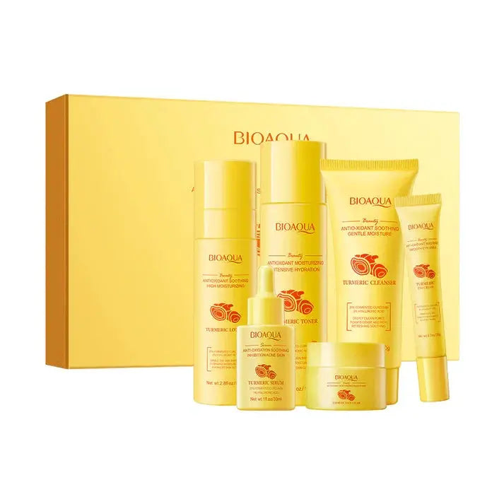 BIOAQUA Turmeric Antioxidant Soothing & Hydrating 6 piece Skincare Gift Set by Poppy Gifts