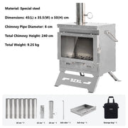 Wood Burning Stove – Outdoor Winter Heating Stove with Fire Viewing Glass SZXL2934 by ECOTREK