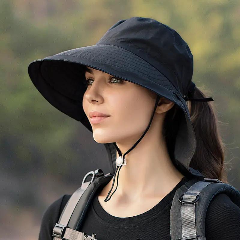 GREY Sun Hats Wide Brim Bucket Outdoor Fishing Hiking Cap UV Protection by dealonline.co.nz