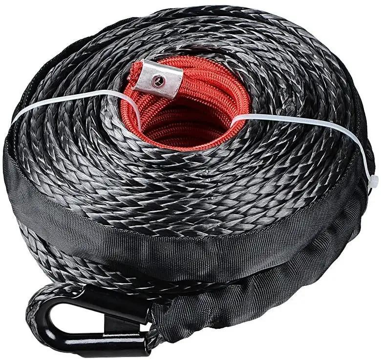 Winch Rope 29M Dyneema Synthetic Car Tow Recovery Cable 4WD BLK by salelink.co.nz