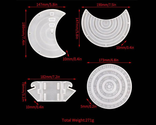Moon Perpetual Calendar Resin Moulds for DIY Art Crafts, Home Wall Decoration (Calendar Resin Moulds Kit) by Resin Art NZ