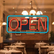 Large OPEN Sign Size L Neon LED Flashing & Remote Control 55CM by dealonline.co.nz