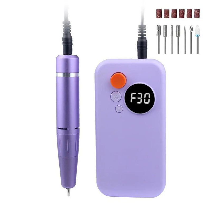 Rechargeable Electric Nail File Kit Purple by salelink.co.nz
