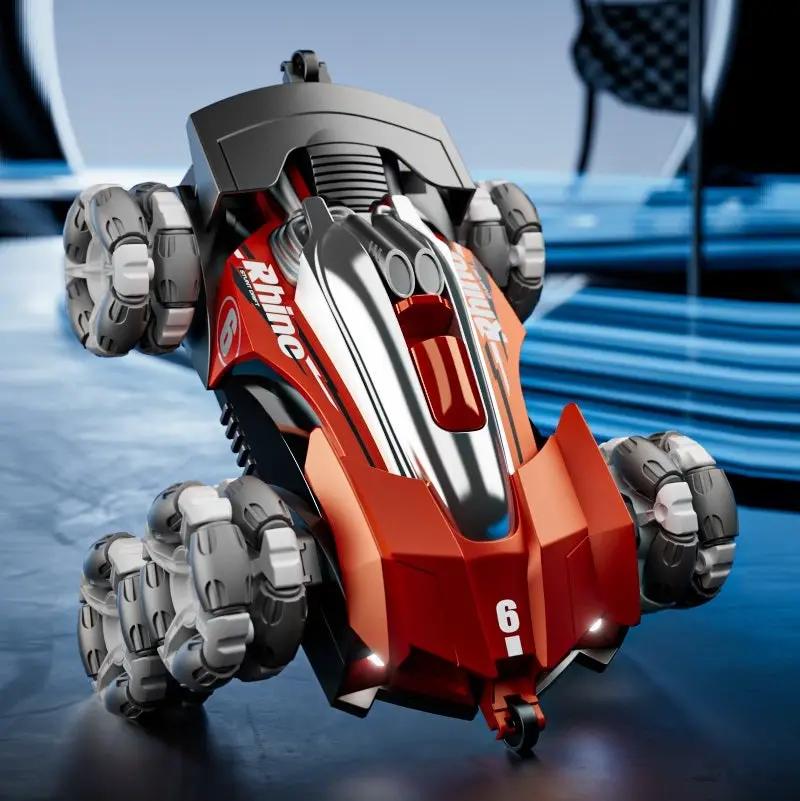 8 Wheels RC Stunt 2.4GHz Drift Car Spray & Light 360° Flips Rotating Swivel Arm by dealonline.co.nz