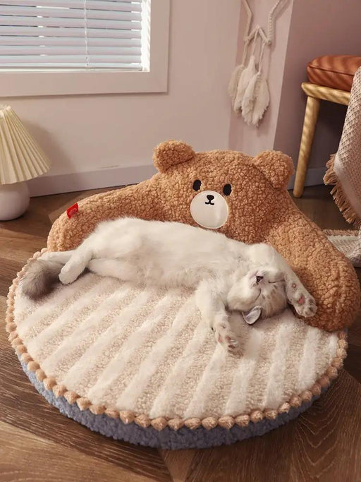 Bear Cuddler Cat Bed 52cm x 52cm x 22cm by dealonline.co.nz