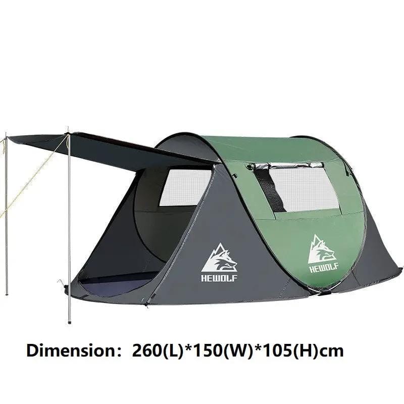 Boat-Shaped Pop-Up Camping Tent Large 260(L) x 150 (W) x 105(H)cm DYLF2712 by ECOTREK