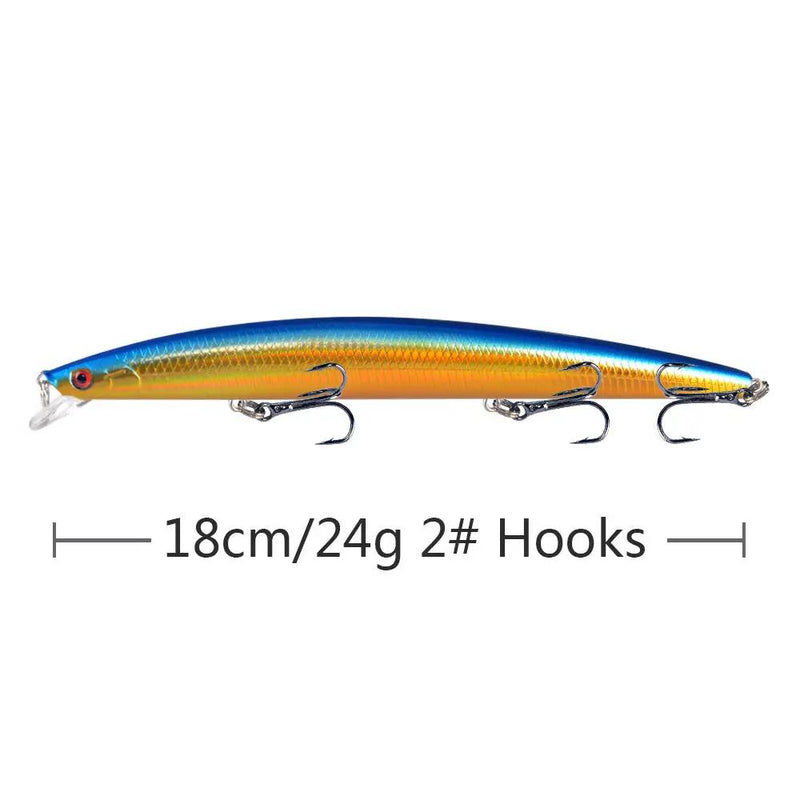 10pcs/p Large Fishing Lures 18cm Hard Bait Lures with Treble Hook Lifelike by dealonline.co.nz