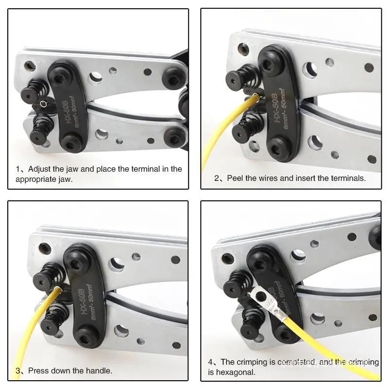 6 - 50 mm2 Anderson Plug Crimp Crimping Tool Battery Cable Lug Hex Crimper by salelink.co.nz