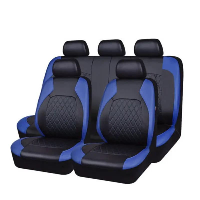 Universal Fit Faux Leather Full Set Black Automotive Seat Covers fits by dealonline.co.nz