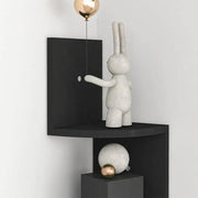 Wall Mounted Corner Shelves Black by salelink.co.nz