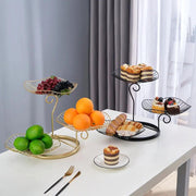 Luxury Multi-Layer Snack & Fruit Stand for Living Room, Kitchen Gold/Black by dealonline.co.nz
