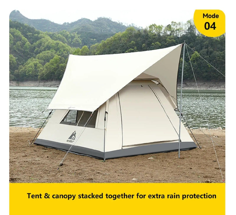 Portable Fully Automatic Waterproof Camping Tent with Canopy for All-Season DYLF97813 by ECOTREK